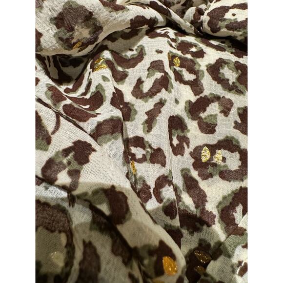 Anna Kay Sheer leopard print with gold accents blouse - Picture 4 of 10